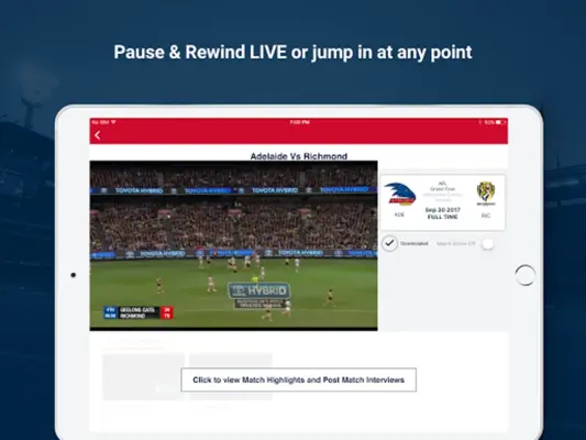 Watch AFL android App screenshot 3